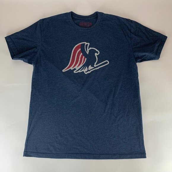 Baseballism Navy Blue USA Baseball Eagle Short Sleeve Crewneck Shirt Mens Large - Picture 1 of 5